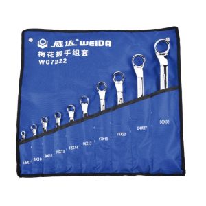 chrome plated double box end wrench set