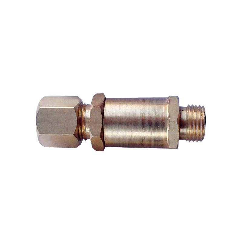 flashback arrestor for oxygen regulator — full copper, precision polished