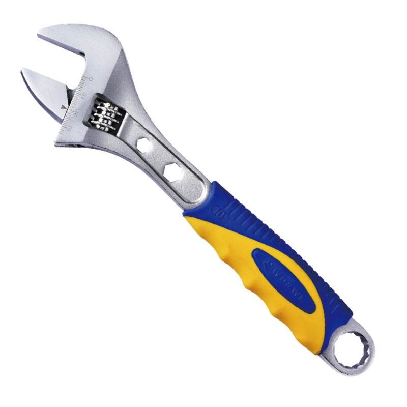 rubber grip wide jaw adjustable wrench