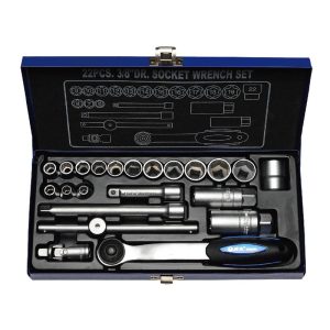 22-Piece 10mm Metric Socket Set with Ratchet Wrench Kit