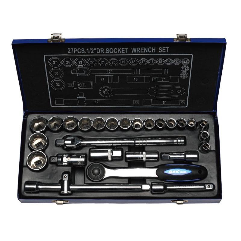 27Pc 12.5mm Drive Metric 6PT Socket Set Clearance Sale