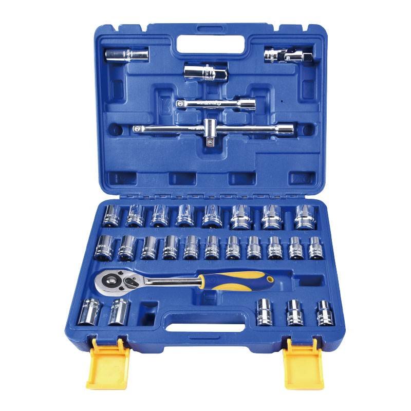 32-Piece 12.5mm Hex & 12-Point Metric Socket Set Kit