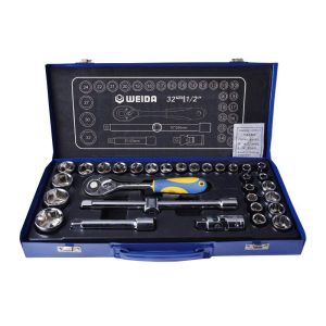 32-Piece 12.5mm Hex & 12-Point Socket Set Drive Kit