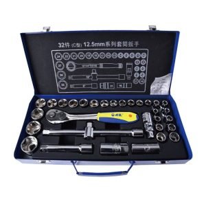 32-Piece 12.5mm Metric Hex & 12-Point Socket Set Kit