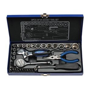 38-Piece 10mm Metric Socket Wrench Set Kit