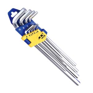 Flat Head Hex Key Wrench Set, Metric Flat-End Allen Key Set, Plastic Holder Hex Key Kit