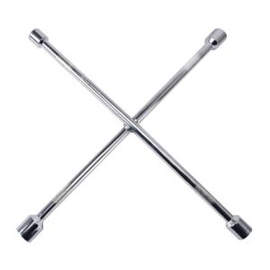 Fully Polished Chrome Cross Lug Wrench for Tire Service